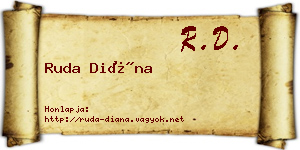 Ruda Diána névjegykártya